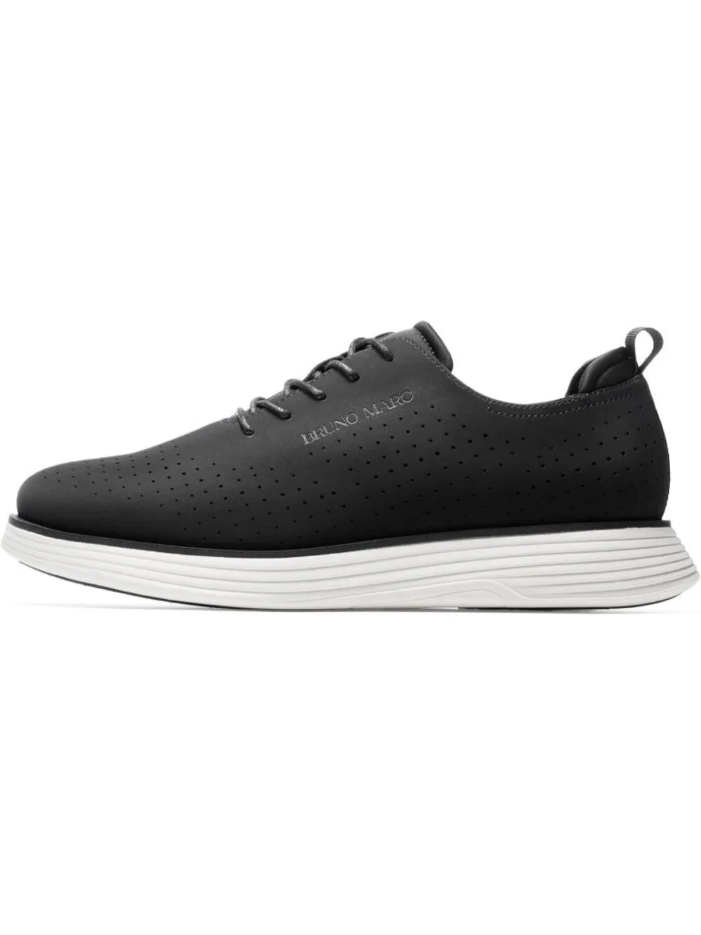 Bruno Marc Men's Black Grey Polyurethane Classic Casual Vibrant Fashion Sneaker